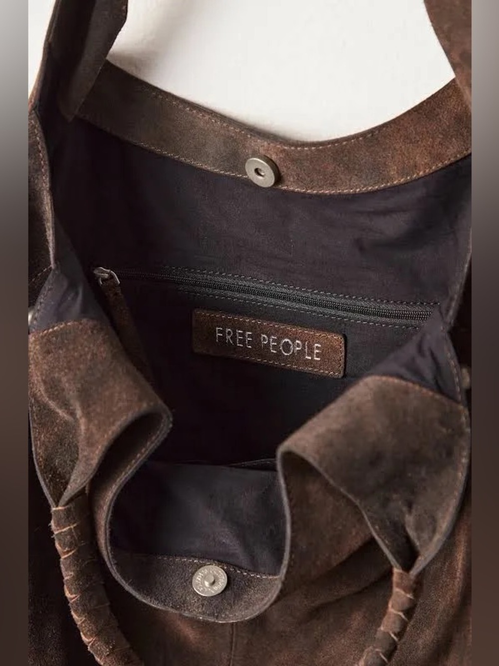 NWT FREE PEOPLE See You Soon Studded Tote | Bitter Bark/Brown MSRP $198 CURRENT - Picture 6 of 12